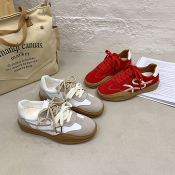 Pantofi de antrenament pentru femei cu design retro color-block și talpă groasă, stil german, primăvara 2026, pantofi sport casual cu înălțire