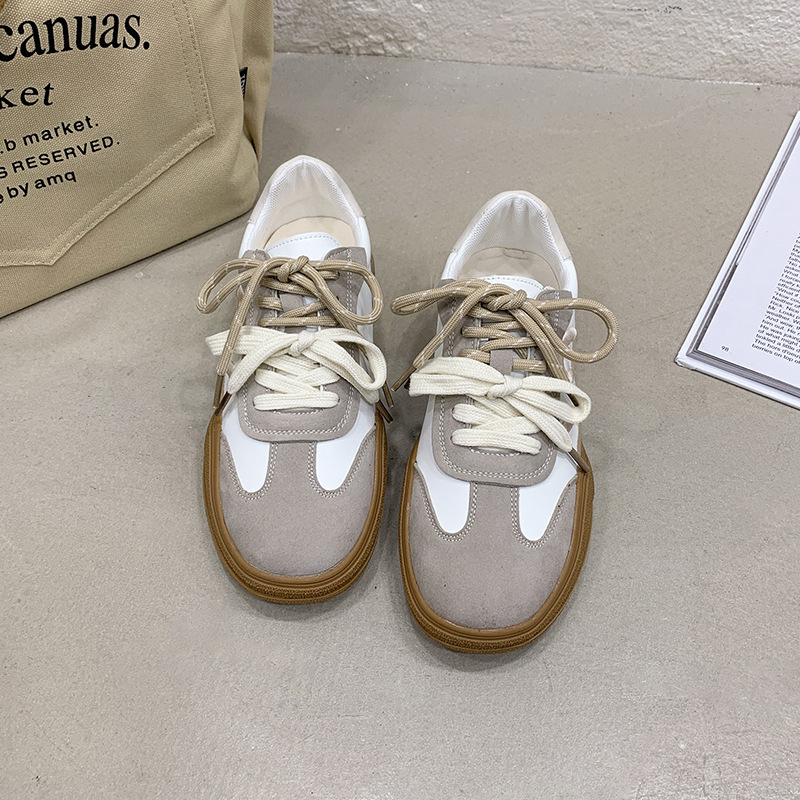 Pantofi de antrenament pentru femei cu design retro color-block și talpă groasă, stil german, primăvara 2026, pantofi sport casual cu înălțire