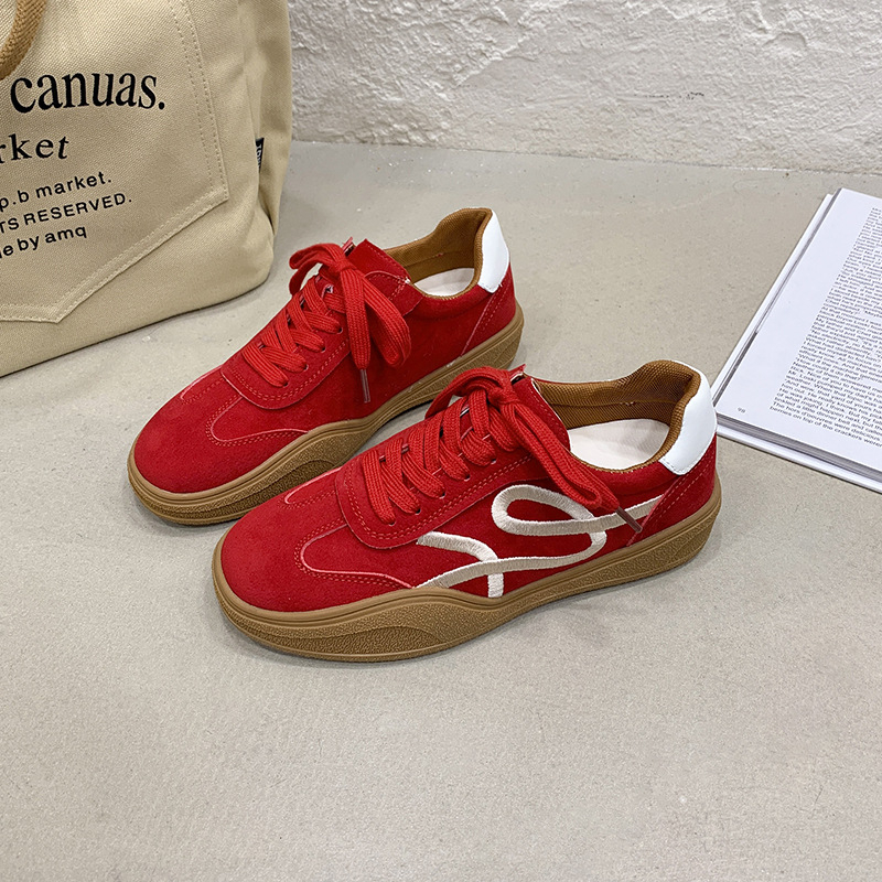 Pantofi de antrenament pentru femei cu design retro color-block și talpă groasă, stil german, primăvara 2026, pantofi sport casual cu înălțire