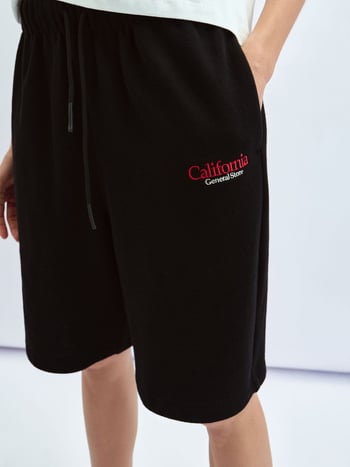 Time Label Black Pamučne retro našivane capri šorc za žene, casual stil, V60066