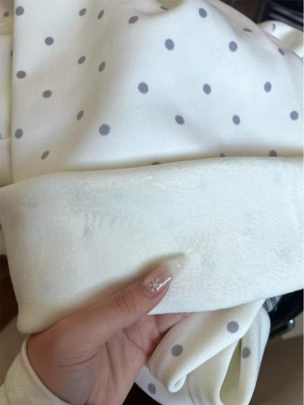 Ženske hlače s točkicama, blago širećih nogavica, za jesen-zimu sezonu, s prugastim pojasom, duljina do poda, visokim strukom, laskav kroj, udoban