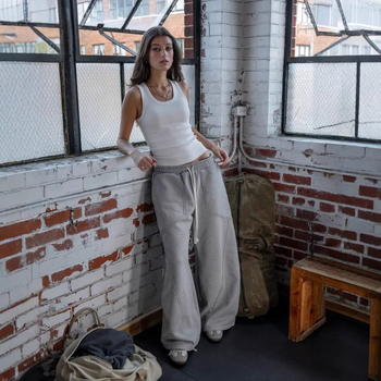 Unisex široke pamukne hlače s vezom, hip-hop streetwear, udobne casual hlače