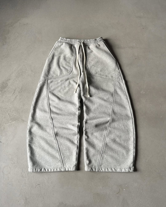 Unisex široke pamukne hlače s vezom, hip-hop streetwear, udobne casual hlače