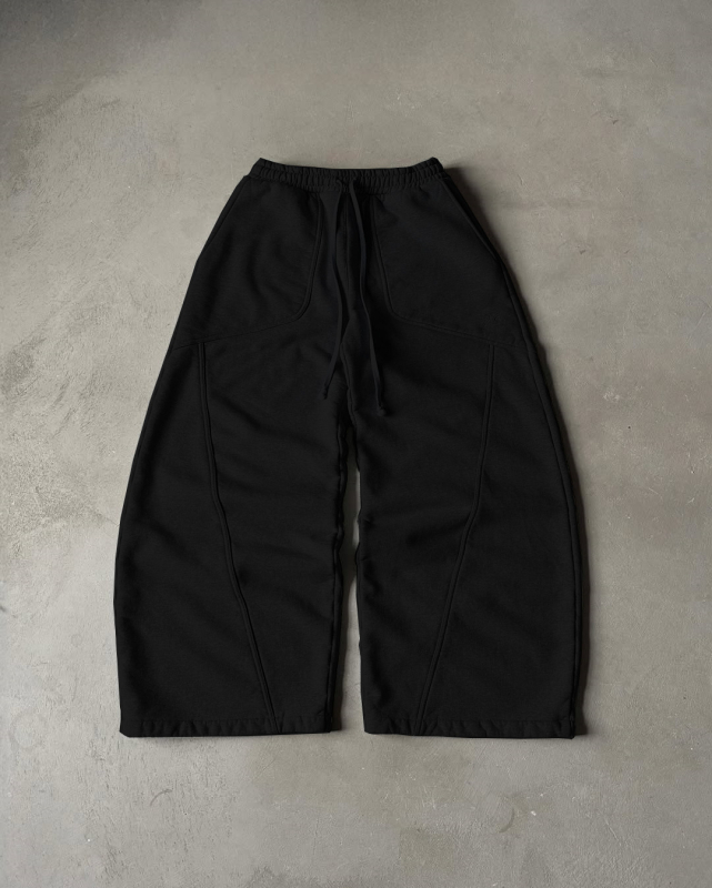 Unisex široke pamukne hlače s vezom, hip-hop streetwear, udobne casual hlače