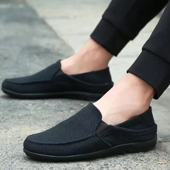 Muške platnene tenisice, prozračne, udobne slip-on, mekana potplata, niski kroj, okrugla prednja strana, inspirirane starim pekinškim platnenim cipelama, tatine cipele