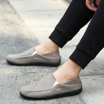 Muške platnene tenisice, prozračne, udobne slip-on, mekana potplata, niski kroj, okrugla prednja strana, inspirirane starim pekinškim platnenim cipelama, tatine cipele