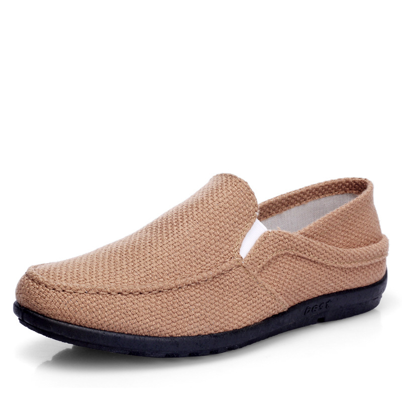 Muške platnene tenisice, prozračne, udobne slip-on, mekana potplata, niski kroj, okrugla prednja strana, inspirirane starim pekinškim platnenim cipelama, tatine cipele