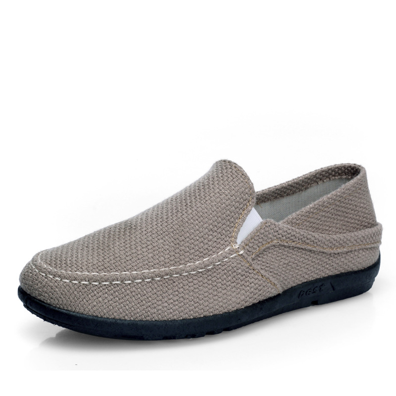 Muške platnene tenisice, prozračne, udobne slip-on, mekana potplata, niski kroj, okrugla prednja strana, inspirirane starim pekinškim platnenim cipelama, tatine cipele