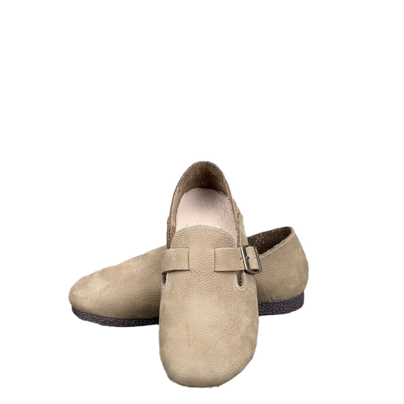 Γυναικεία παπούτσια σε στυλ Birkenstock για άνοιξη και φθινόπωρο, με κλειστό άκρο, δερμάτινα με μαλακή σόλα, καθημερινά και ευέλικτα, έμπνευση από κολλέγιο και δάσος