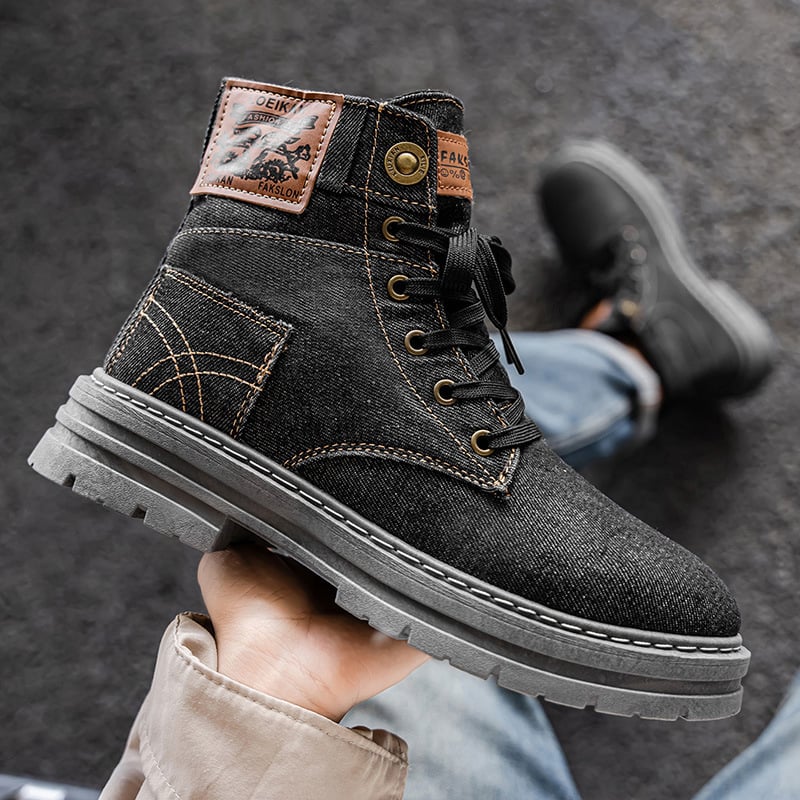 Prozračne muške cipele, britskog stila denim kanvas visoke čizme