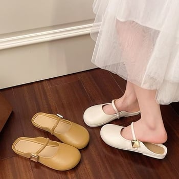 Női kültéri papucs nyitott orral, nyár 2026, új trend, lapos slip-on, csúszásmentes, puha talp