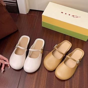 Női kültéri papucs nyitott orral, nyár 2026, új trend, lapos slip-on, csúszásmentes, puha talp