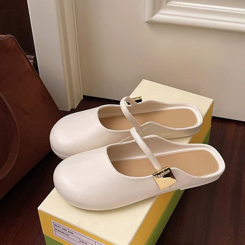 Női kültéri papucs nyitott orral, nyár 2026, új trend, lapos slip-on, csúszásmentes, puha talp