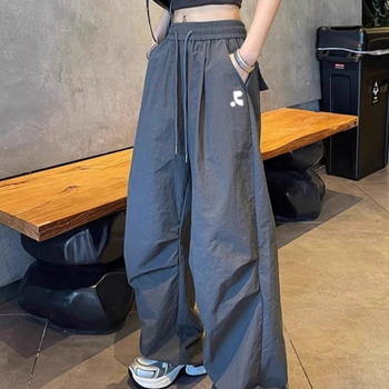 Restandrecreation Ženske hlače ravnog kroja za proljeće i jesen, udobne, prozračne, sportski stil padobranski