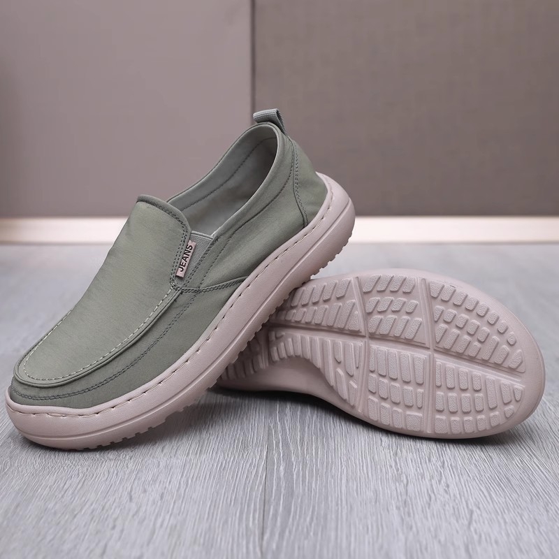 Muške slip-on casual tenisice za svakodnevnu upotrebu, okrugli vrh, platneni gornji dio, prozračne, debeli potplat