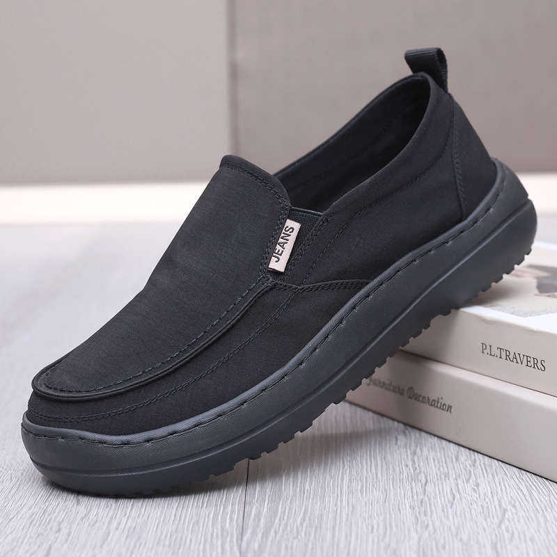 Muške slip-on casual tenisice za svakodnevnu upotrebu, okrugli vrh, platneni gornji dio, prozračne, debeli potplat