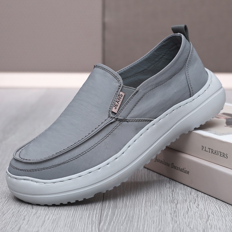 Muške slip-on casual tenisice za svakodnevnu upotrebu, okrugli vrh, platneni gornji dio, prozračne, debeli potplat
