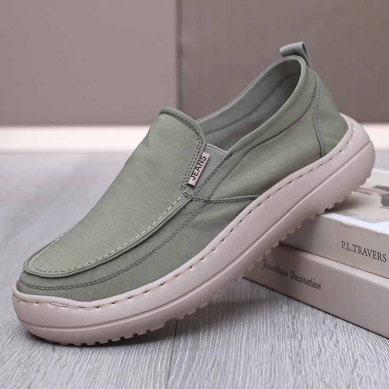 Muške slip-on casual tenisice za svakodnevnu upotrebu, okrugli vrh, platneni gornji dio, prozračne, debeli potplat