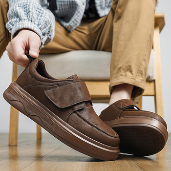 Muške cipele Velcro, retro britski stil, debela potplata, casual kožne radne cipele