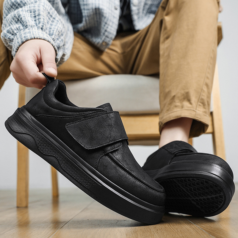 Muške cipele Velcro, retro britski stil, debela potplata, casual kožne radne cipele