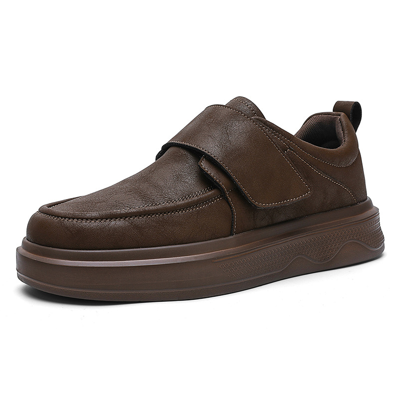 Muške cipele Velcro, retro britski stil, debela potplata, casual kožne radne cipele