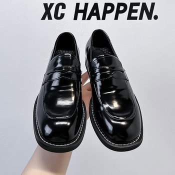 Muške mokasine-slip-on u britskom stilu, sjajne kožne cipele, model 24264-A