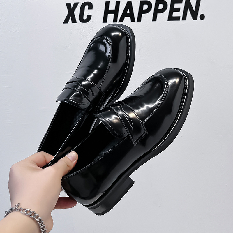 Muške mokasine-slip-on u britskom stilu, sjajne kožne cipele, model 24264-A