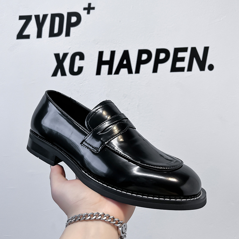 Muške mokasine-slip-on u britskom stilu, sjajne kožne cipele, model 24264-A