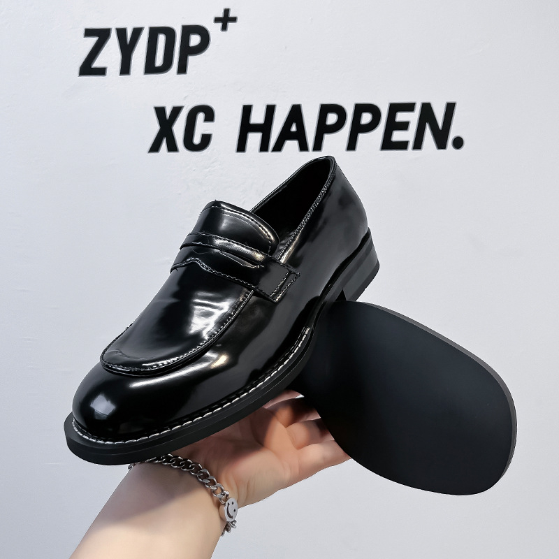 Muške mokasine-slip-on u britskom stilu, sjajne kožne cipele, model 24264-A