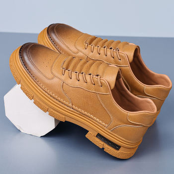 Muške casual kožne cipele, jesen 2024, prozračne, britanski stil, zaobljeni vrh, niski potplat, gornji dio od dvostruke goveđe kože, PU ulošak, kožna podstava, gumeni potplat, vezanje