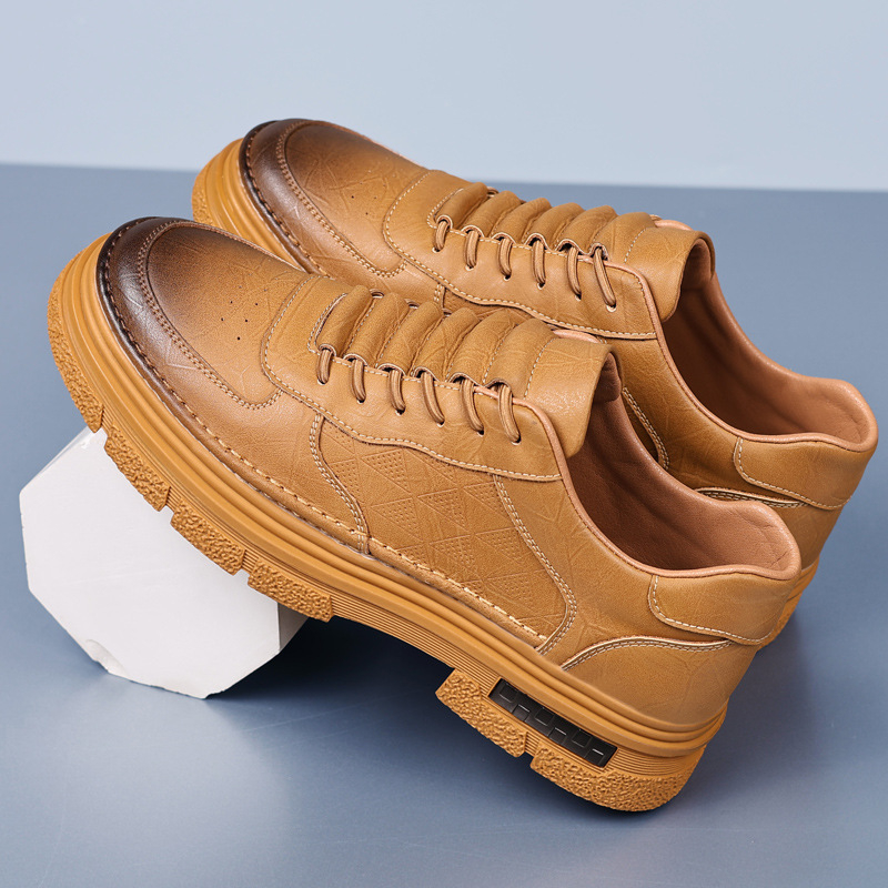 Muške casual kožne cipele, jesen 2024, prozračne, britanski stil, zaobljeni vrh, niski potplat, gornji dio od dvostruke goveđe kože, PU ulošak, kožna podstava, gumeni potplat, vezanje