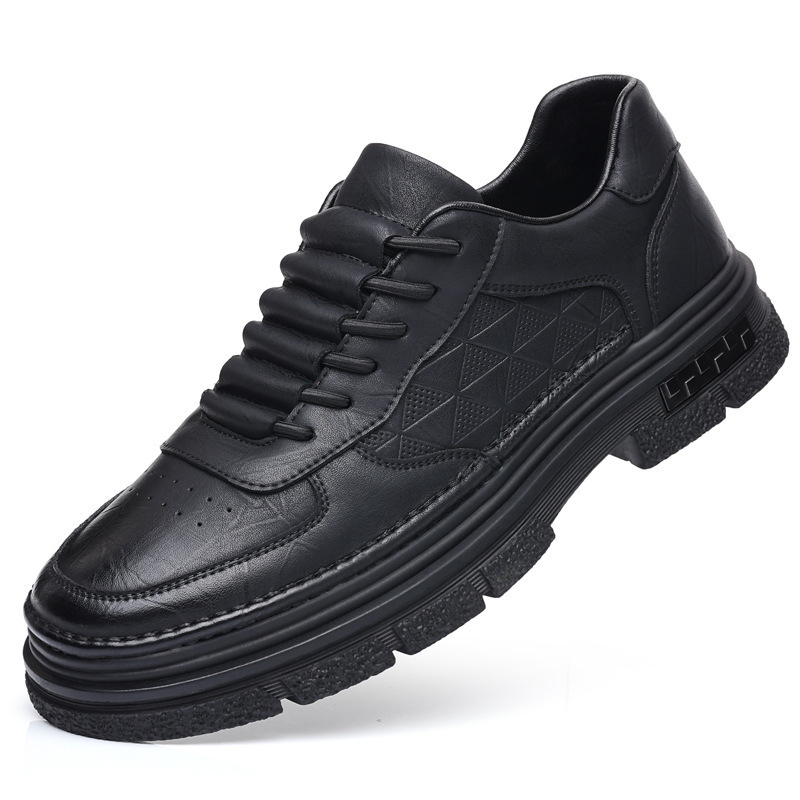 Muške casual kožne cipele, jesen 2024, prozračne, britanski stil, zaobljeni vrh, niski potplat, gornji dio od dvostruke goveđe kože, PU ulošak, kožna podstava, gumeni potplat, vezanje