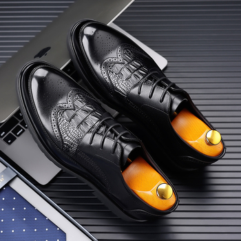 Muške kožne cipele – poslovno i casual stil, brogue stil, prozračna, velika veličina