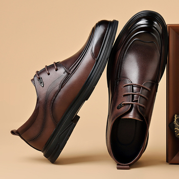 Muške cipele od prave kože – poslovno-ugodan stil, brogues, prozračne, meka potplata