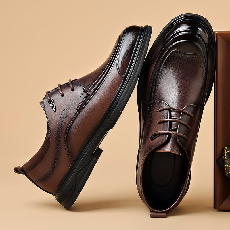 Muške cipele od prave kože – poslovno-ugodan stil, brogues, prozračne, meka potplata