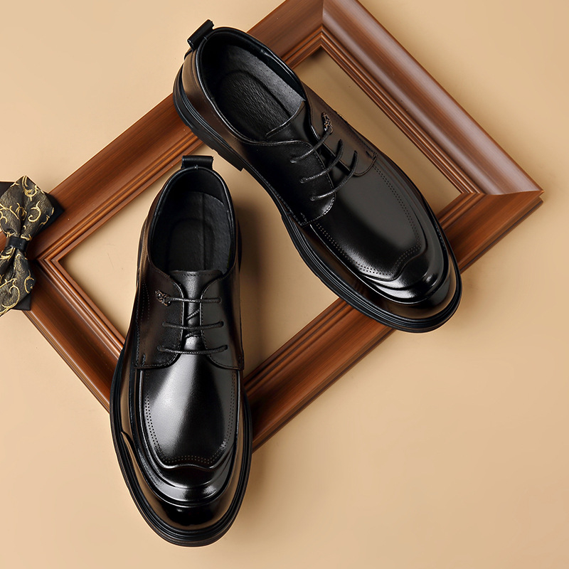 Muške cipele od prave kože – poslovno-ugodan stil, brogues, prozračne, meka potplata