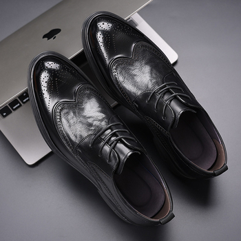Muške kožne brogue cipele, britanski stil za poslovno i casual nošenje, prava koža, prozračne, pogodne za mladoženju