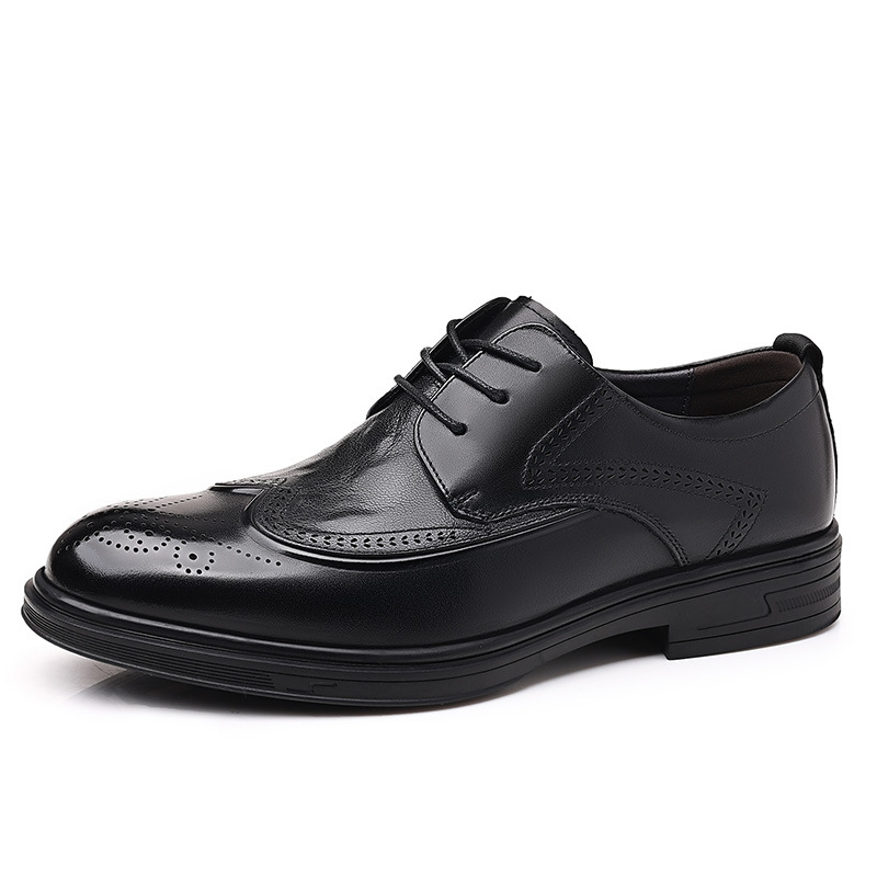 Muške kožne brogue cipele, britanski stil za poslovno i casual nošenje, prava koža, prozračne, pogodne za mladoženju