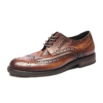 1107-3 Muške brogue cipele od kože prvog sloja, britski stil, ručna izrada, vintage efekt pranjem