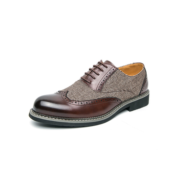 Muške kožne cipele Oxford Brogue s patchworkom, velike veličine, formalne poslovne obuće, 2025 proljeće–jesen