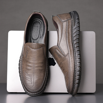 Muške kožne casual tenisice, prozračne, slip-on, za vožnju, proljeće 2024