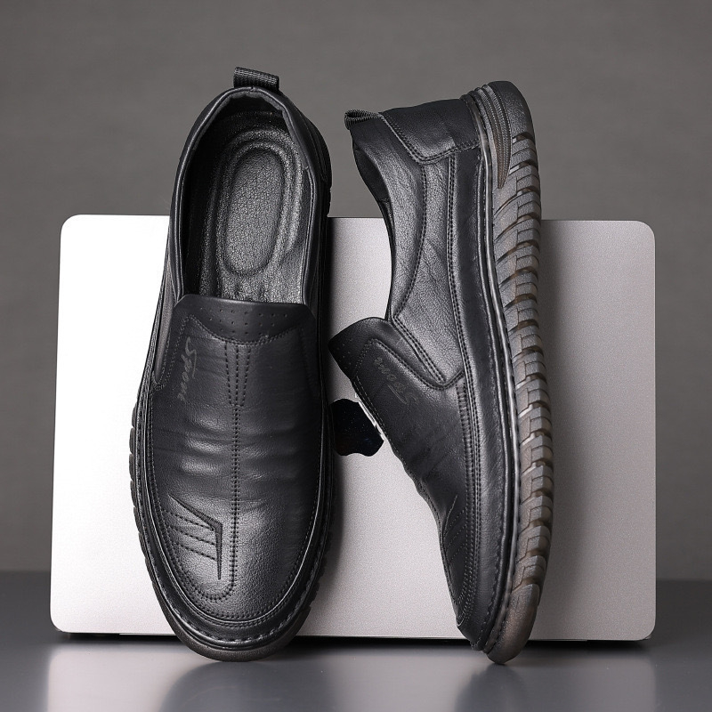 Muške kožne casual tenisice, prozračne, slip-on, za vožnju, proljeće 2024