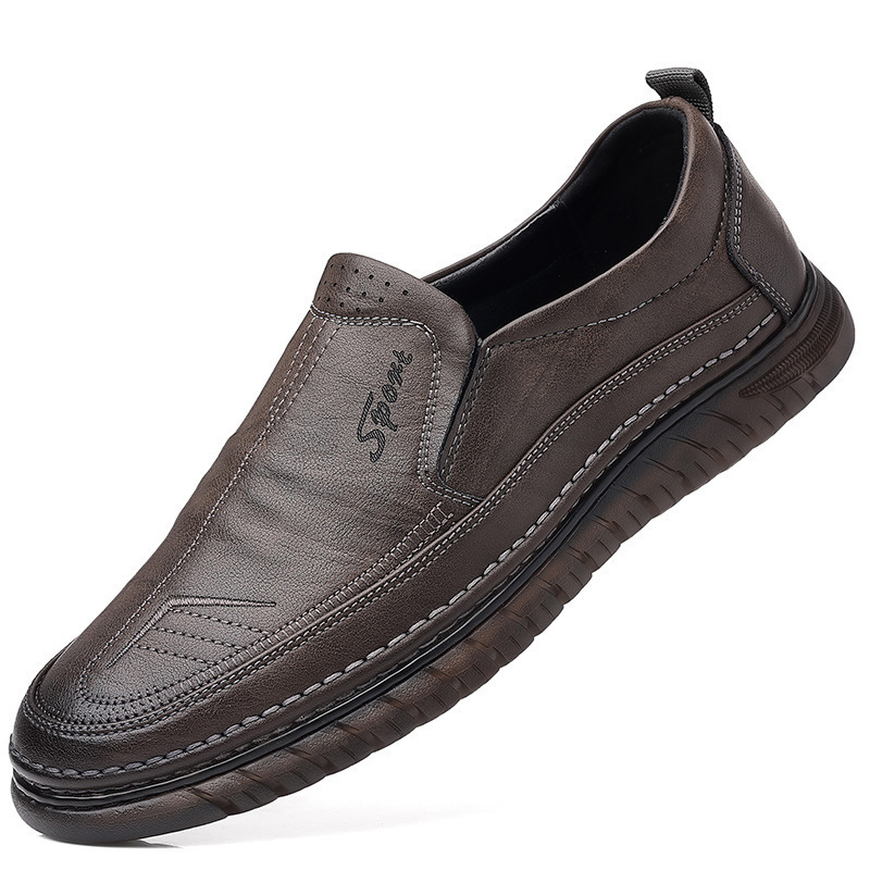 Muške kožne casual tenisice, prozračne, slip-on, za vožnju, proljeće 2024