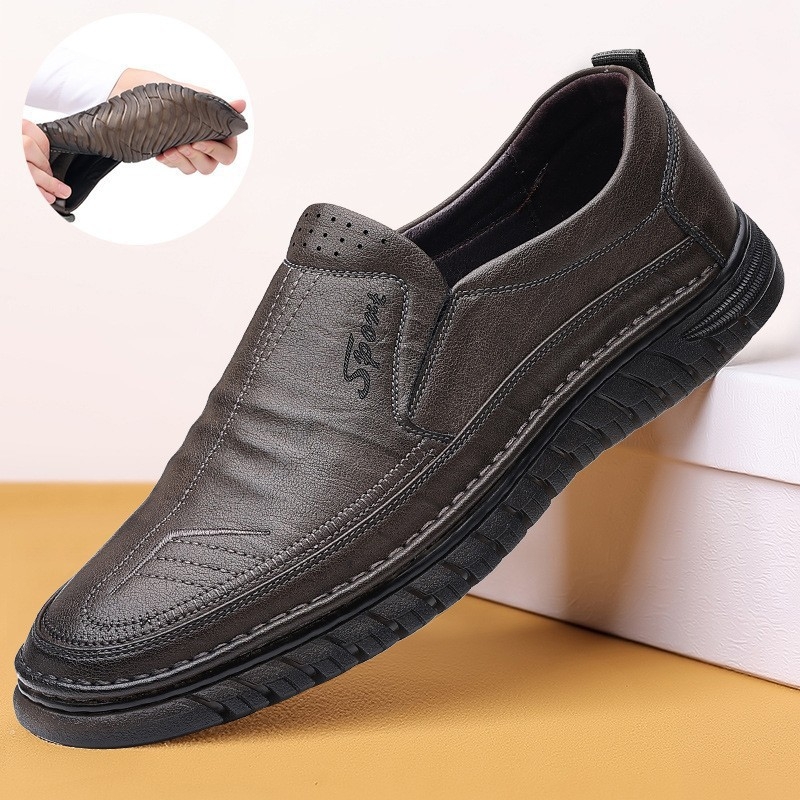 Muške kožne casual tenisice, prozračne, slip-on, za vožnju, proljeće 2024