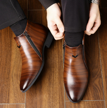 Muške cipele s oštrim vrhom od PU kože, britanski stil casual loafers, pakiranje u OPP vrećici sa zatvaračem