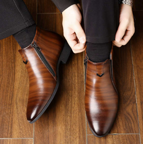 Muške cipele s oštrim vrhom od PU kože, britanski stil casual loafers, pakiranje u OPP vrećici sa zatvaračem