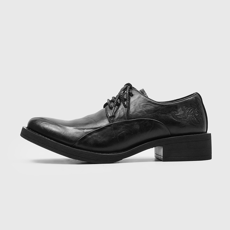 Muške Derby cipele s oštrim vrhom i debelim potplatom, povećanje visine, britski stil poslovne formalne cipele 25694-J