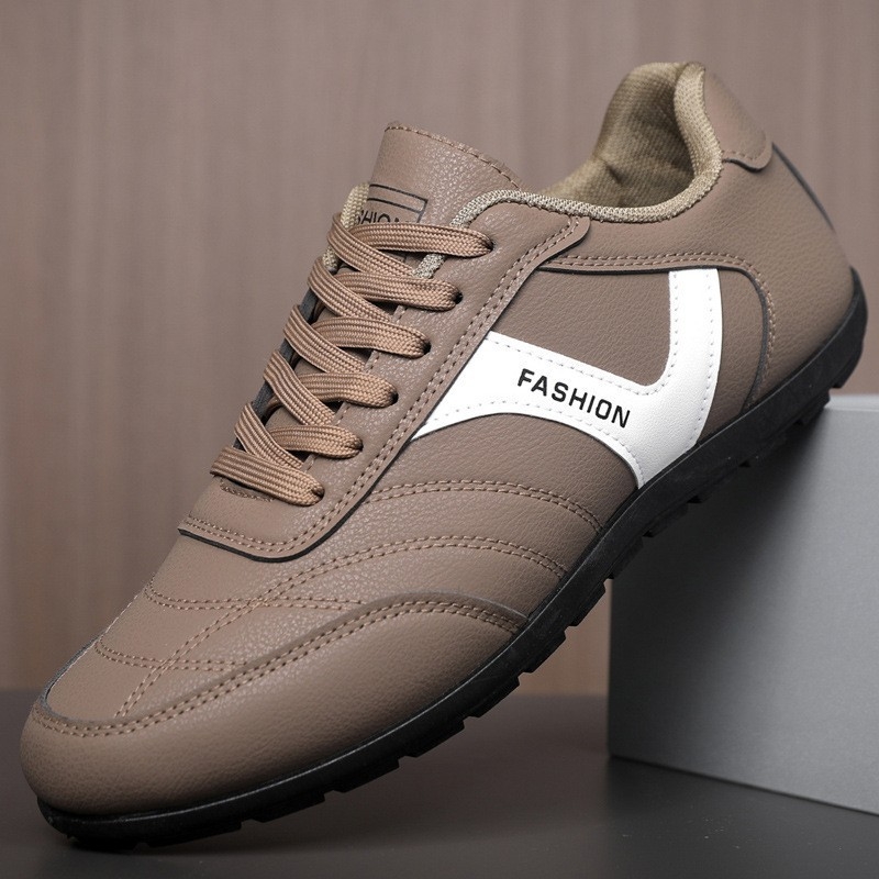 Muške kožne slip-on loaferice s prozračnom kožom i blok bojama, casual obuća