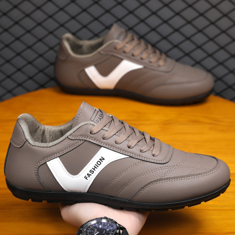 Muške kožne slip-on loaferice s prozračnom kožom i blok bojama, casual obuća