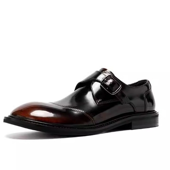 Prave kožne sjajne monk cipele, slip-on, poslovno-casual stil, okrugli nos